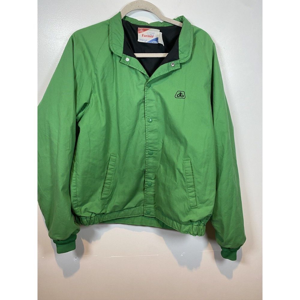 Swingster Size L Tall Pioneer Seed "Proud to‎ be a Farmer" Green Snap Jacket USA